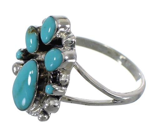 Sterling Silver Southwest Turquoise Ring Size 5-1/4 RX60458