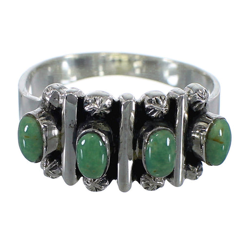 Genuine Sterling Silver Southwest Turquoise Ring Size 7-3/4 RX60620