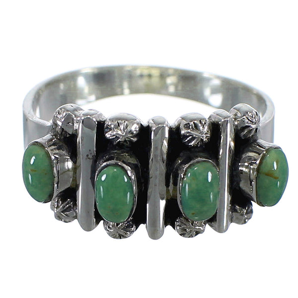 Genuine Sterling Silver Southwest Turquoise Ring Size 7-3/4 RX60620