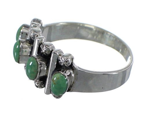 Genuine Sterling Silver Southwest Turquoise Ring Size 7-3/4 RX60620