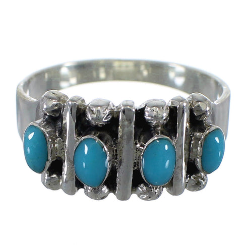 Authentic Sterling Silver And Turquoise Ring Size 5-1/4 RX60638