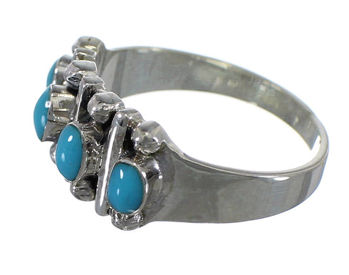 Authentic Sterling Silver And Turquoise Ring Size 5-1/4 RX60638