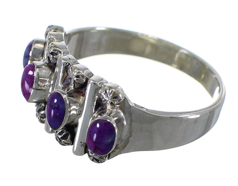 Southwest Magenta Turquoise Genuine Sterling Silver Ring Size 7-3/4 RX60771