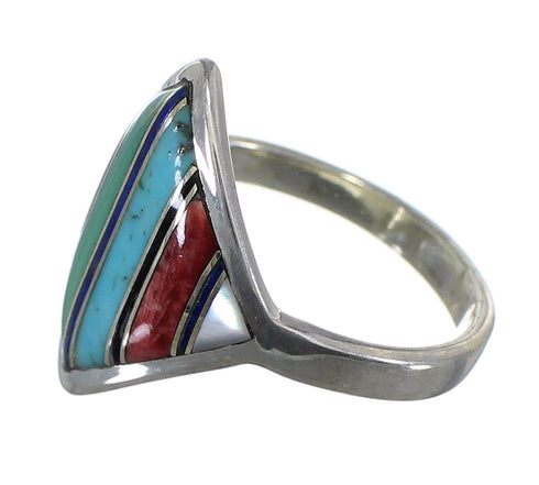 Silver Southwest Multicolor Ring Size 6-3/4 YX76228
