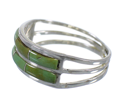 Turquoise Genuine Sterling Silver Southwestern Ring Size 6 QX79754