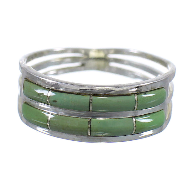 Southwest Turquoise Silver Ring Size 6-1/2 QX79787