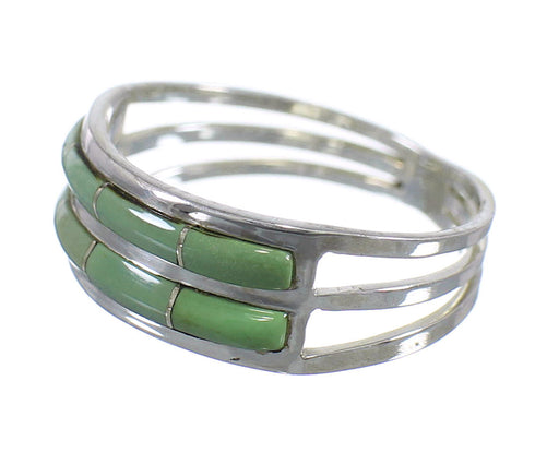 Genuine Sterling Silver Turquoise Southwestern Ring Size 5-1/4 QX79785