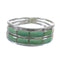 Southwestern Authentic Sterling Silver Turquoise Inlay Ring Size 6-1/2 QX80005