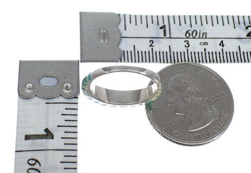 Turquoise Inlay Silver Jewelry Southwestern Ring Size 6-1/4 AX80060