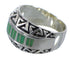 Southwest Turquoise Inlay Silver Water Wave Jewelry Ring Size 6-1/2 AX80086
