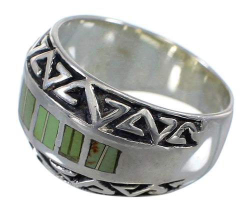 Authentic Sterling Silver Turquoise Water Wave Southwest Ring Size 5 AX80096