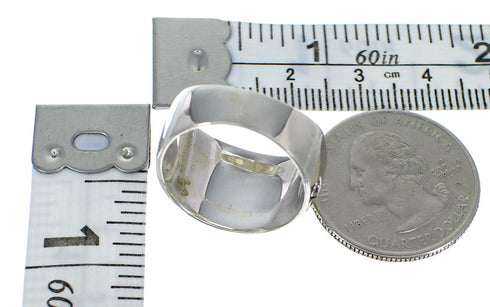 Authentic Sterling Silver Turquoise Water Wave Southwest Ring Size 5 AX80096