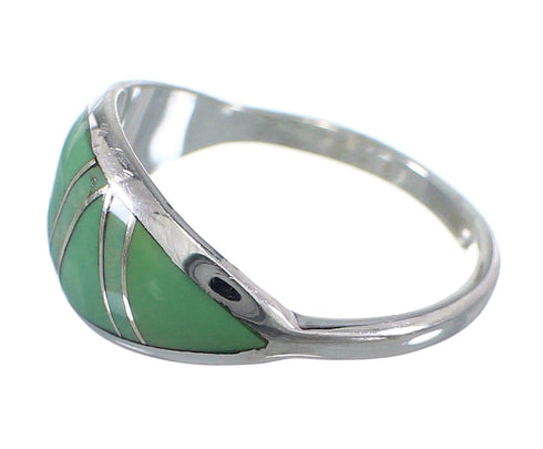 Southwestern Turquoise Silver Ring Size 5-1/4 YX79603