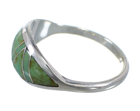 Southwestern Silver Turquoise Ring Size 6-1/2 YX79616