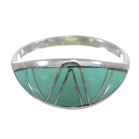 Southwestern Silver And Turquoise Ring Size 6-3/4 YX79626