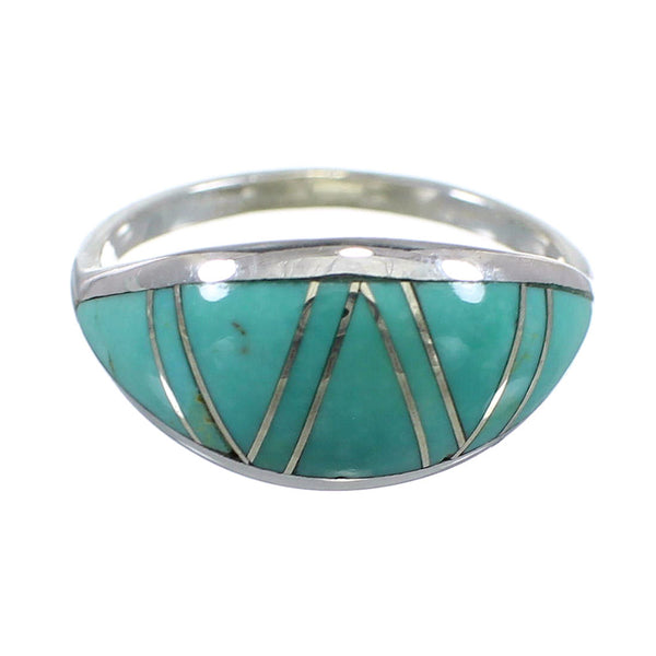 Southwestern Sterling Silver And Turquoise Ring Size 5-1/2 YX79662