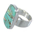 Turquoise And Opal Inlay Jewelry Southwestern Silver Ring Size 5-1/2 AX83310