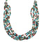 5-Strand Multicolor Bead Native American Silver Necklace EX59276