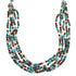 5-Strand Multicolor Bead Native American Silver Necklace EX59276