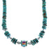 Turquoise Multicolor Navajo Indian Bead Silver Necklace EX59310