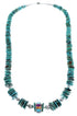 Turquoise Multicolor Navajo Indian Bead Silver Necklace EX59310