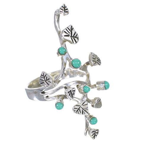 Authentic Sterling Silver Turquoise Ring Size 6-3/4 VX62289