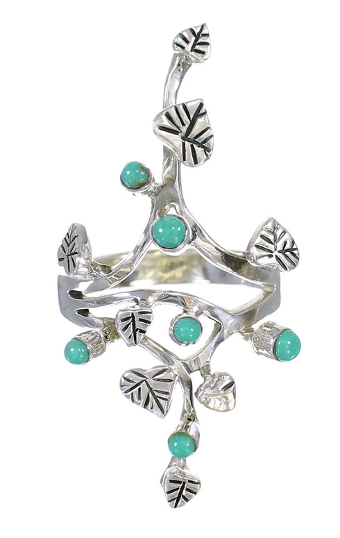 Authentic Sterling Silver Turquoise Ring Size 6-3/4 VX62289