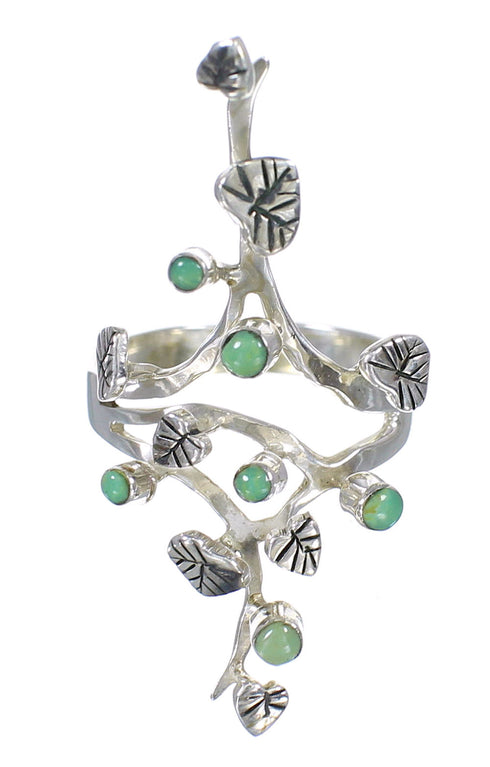 Southwest Genuine Sterling Silver Turquoise Jewelry Ring Size 5-1/4 VX62311