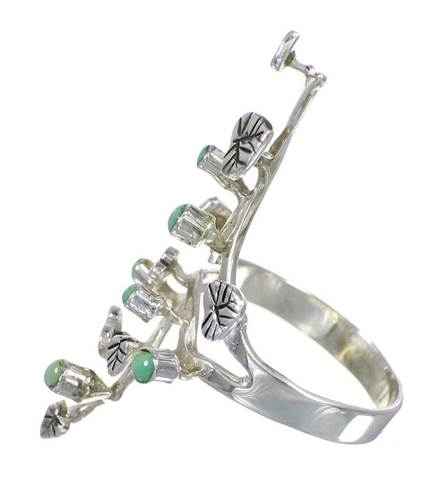 Southwest Genuine Sterling Silver Turquoise Jewelry Ring Size 5-1/4 VX62311
