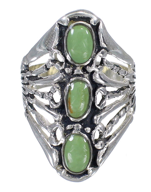 Turquoise And Southwest Silver Jewelry Ring Size 6-1/4 VX62404