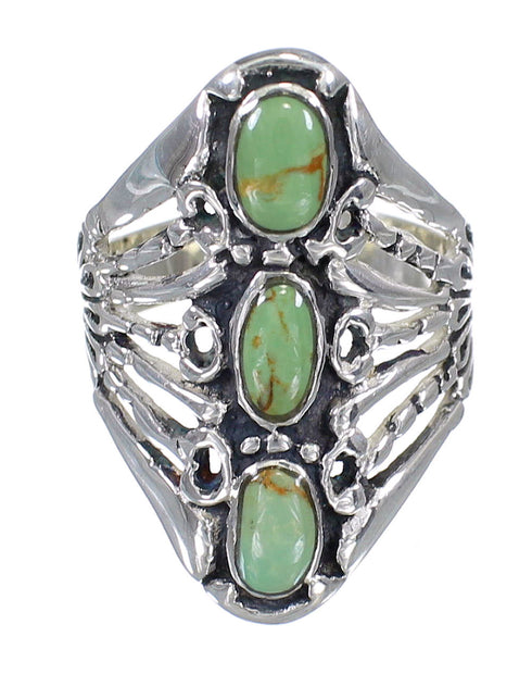 Southwest Sterling Silver And Turquoise Jewelry Ring Size 8-1/4 VX62427