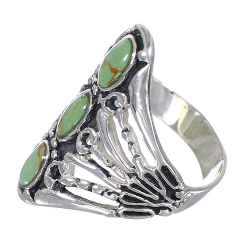 Southwest Sterling Silver And Turquoise Jewelry Ring Size 8-1/4 VX62427