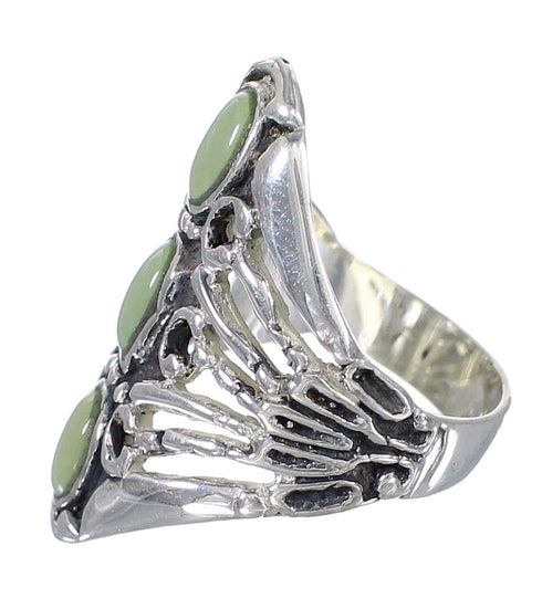 Southwest Genuine Sterling Silver And Turquoise Ring Size 5-1/4 VX62436