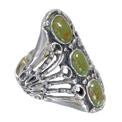 Turquoise And Genuine Sterling Silver Jewelry Ring Size 6-3/4 VX62465