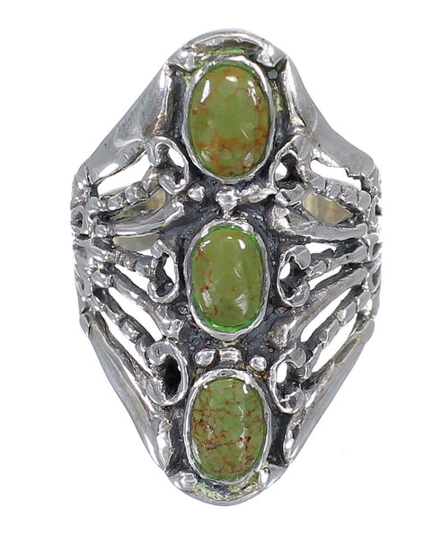 Turquoise And Genuine Sterling Silver Jewelry Ring Size 6-3/4 VX62465