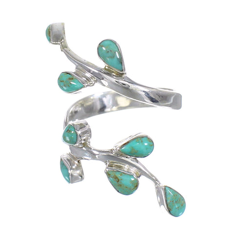 Genuine Sterling Silver Turquoise Southwest Jewelry Ring Size 7-3/4 VX62521