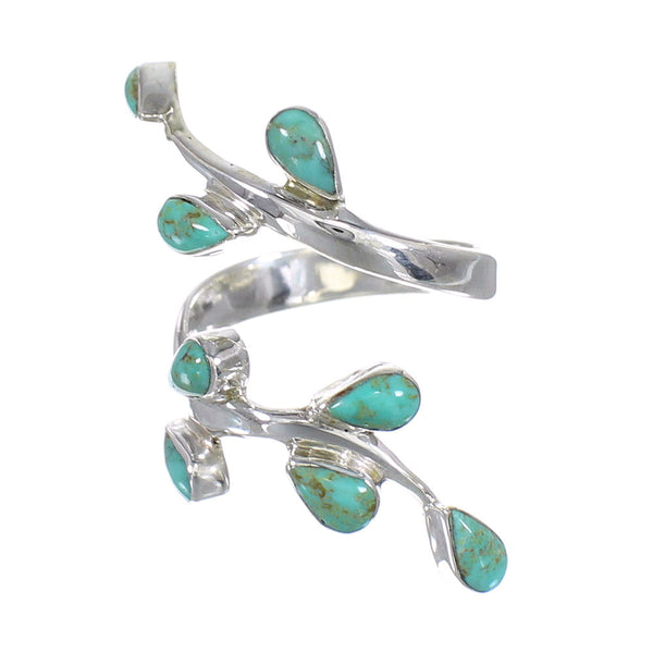 Genuine Sterling Silver Turquoise Southwest Jewelry Ring Size 7-3/4 VX62521