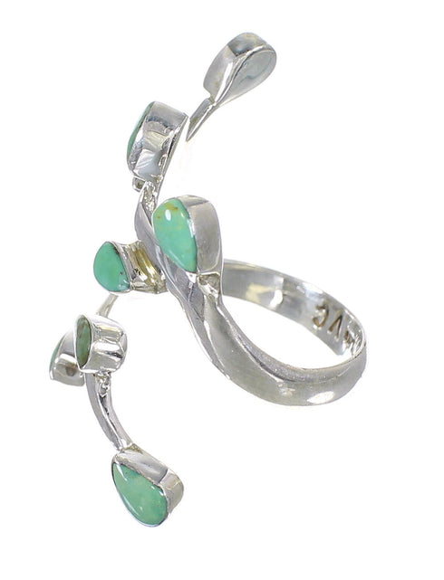 Genuine Sterling Silver Turquoise Jewelry Ring Size 7-1/2 VX62537