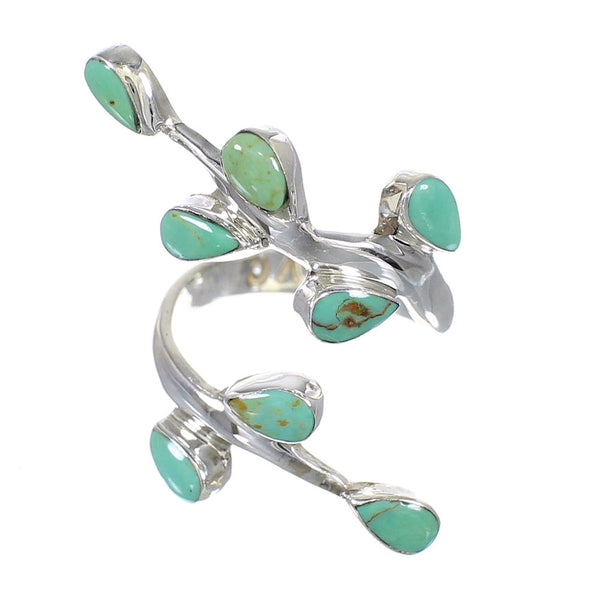 Genuine Sterling Silver Turquoise Southwest Jewelry Ring Size 7-1/2 VX62552