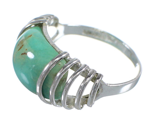 Southwestern Turquoise Authentic Sterling Silver Ring Size 8-3/4 RX80918