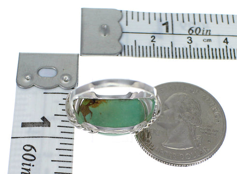 Genuine Sterling Silver And Turquoise Ring Size 6 RX80990