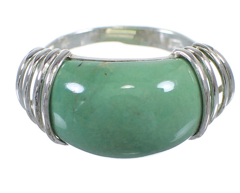 Southwest Turquoise Sterling Silver Ring Size 7-1/2 RX81002