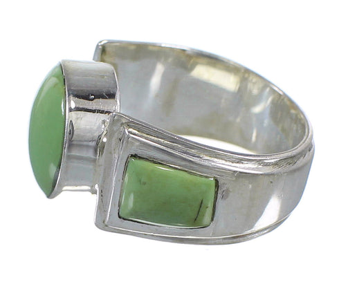 Southwestern Sterling Silver Turquoise Ring Size 5-3/4 RX81013