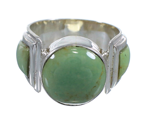 Southwest Sterling Silver Turquoise Ring Size 7-1/2 RX81090