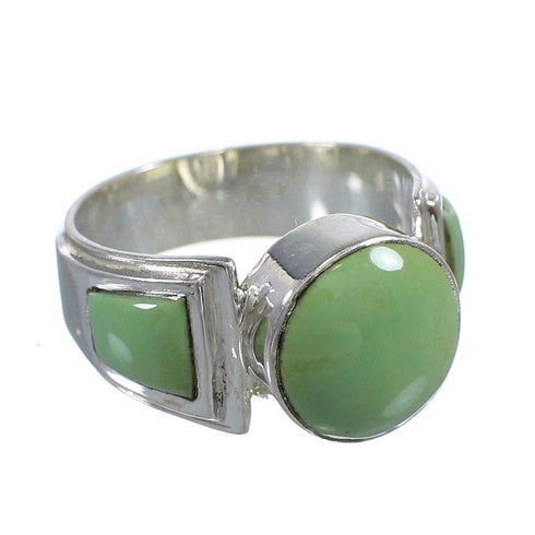 Southwestern Genuine Sterling Silver Turquoise Ring Size 6 RX81098