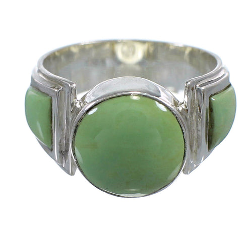 Southwestern Genuine Sterling Silver Turquoise Ring Size 6 RX81098