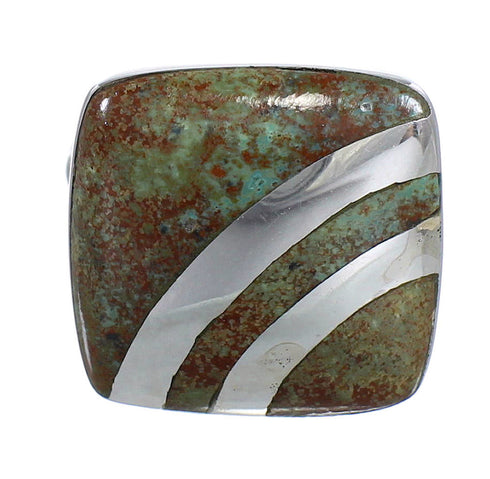 Sterling Silver Southwest Turquoise Ring Size 7-1/4 RX81109