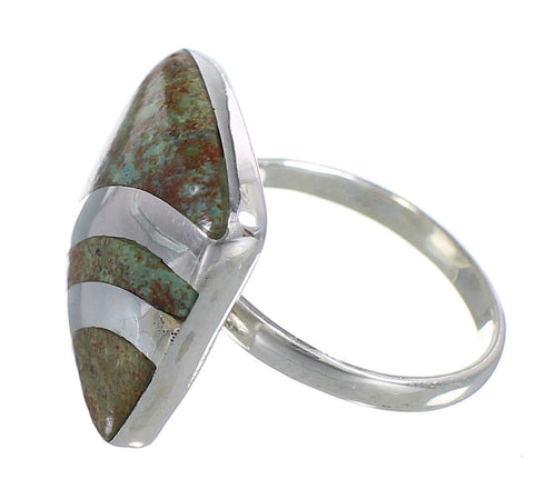Sterling Silver Southwest Turquoise Ring Size 7-1/4 RX81109