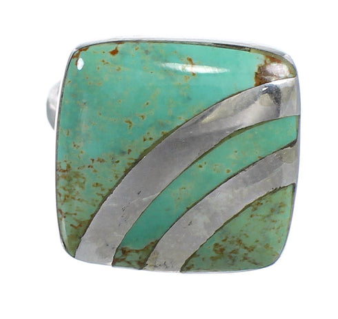 Genuine Sterling Silver Turquoise Southwest Ring Size 8-1/4 RX81122