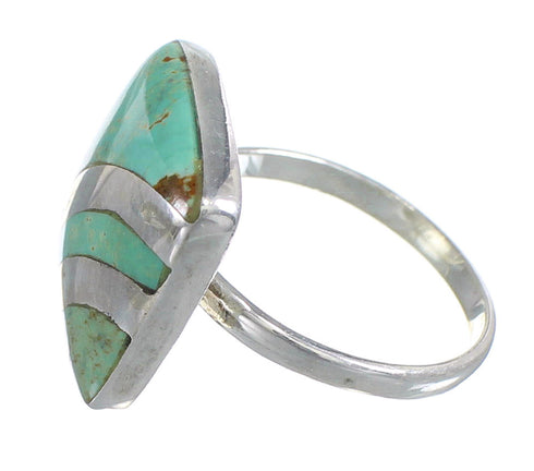 Genuine Sterling Silver Turquoise Southwest Ring Size 8-1/4 RX81122